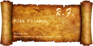 Rikk Filemon névjegykártya